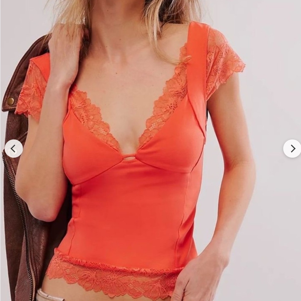 Free People Better Not Cami Lace Top XL